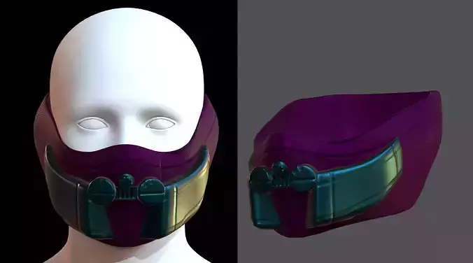 Gas mask helmet 3d model scifi Low-poly 
