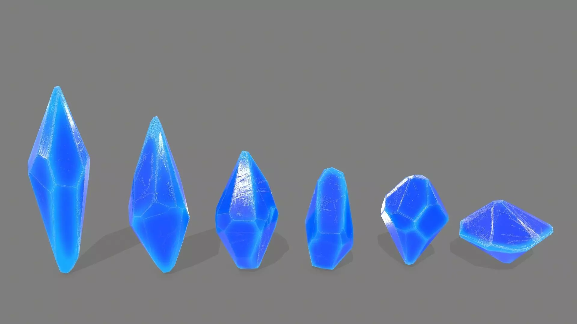 crystal set 2 Low-poly 3D model_0