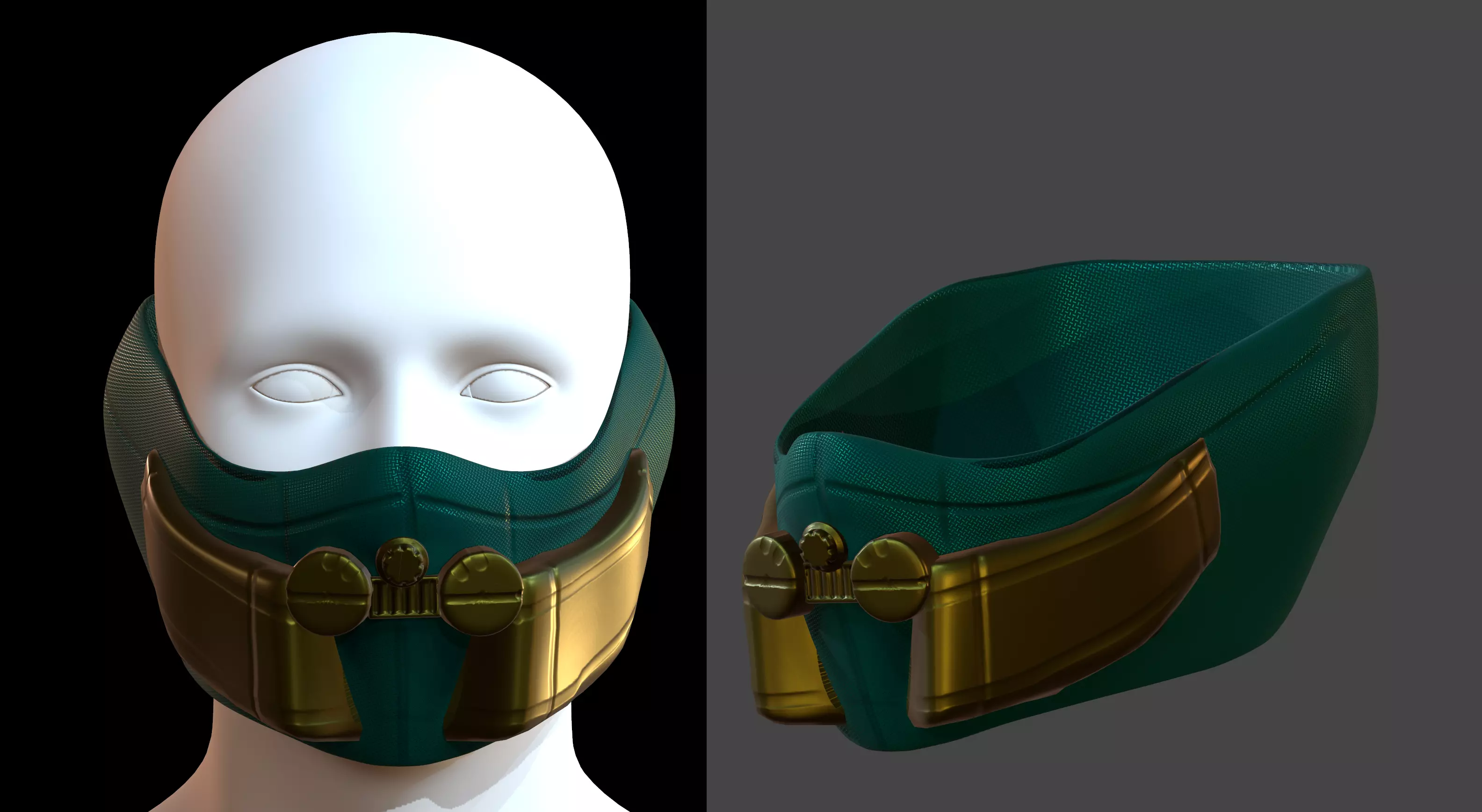 Gas mask helmet 3d model scifi Low-poly Low-poly 3D model_0