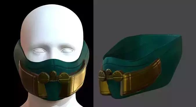 Gas mask helmet 3d model scifi Low-poly 