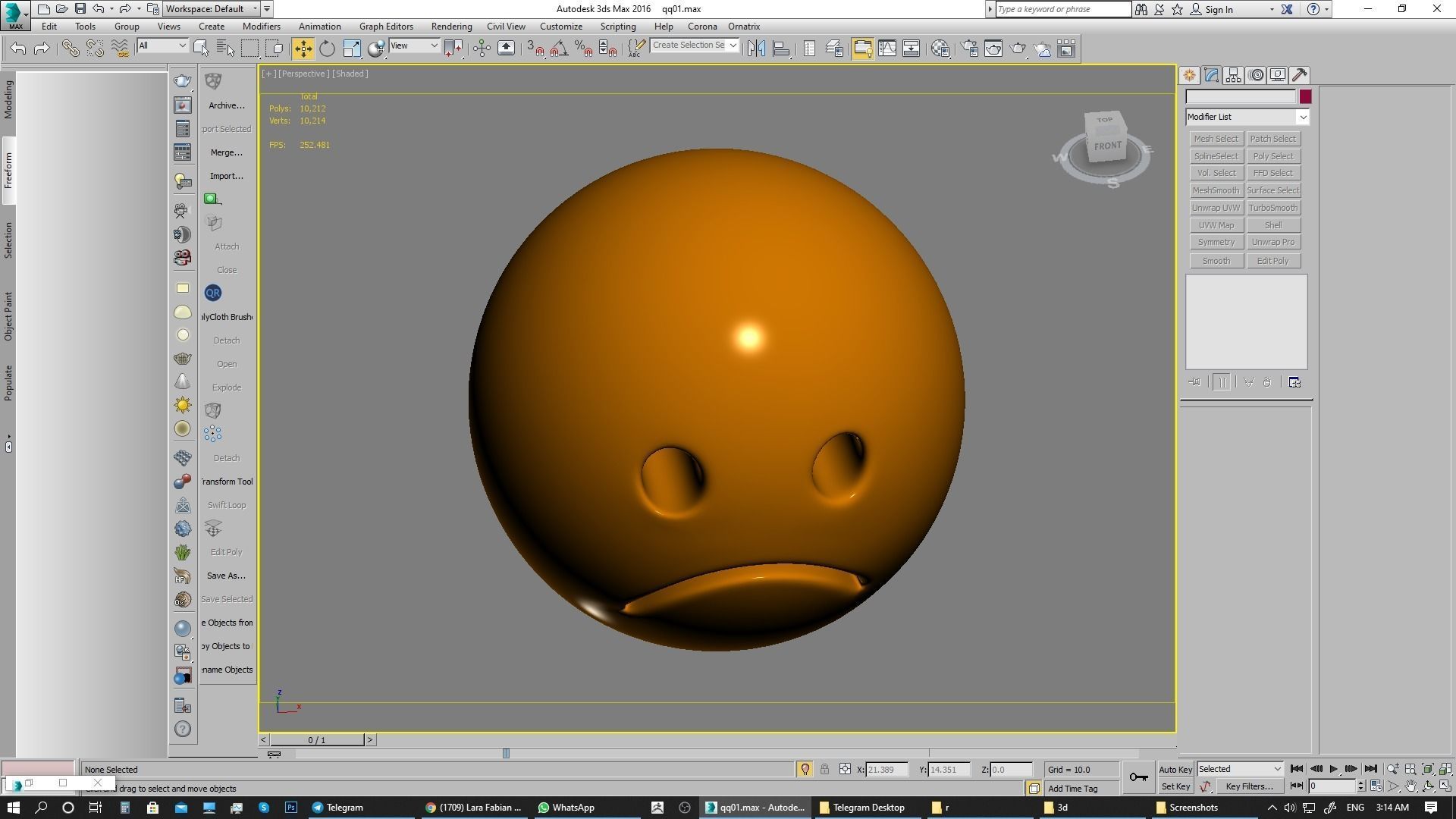 Emoji Frowning Face 3D model_7