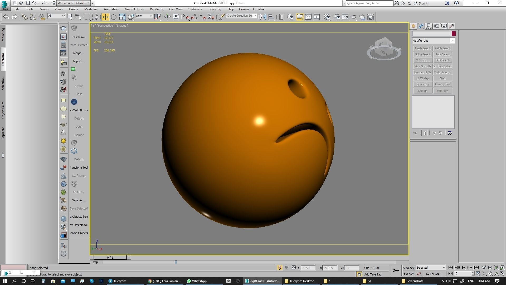 Emoji Frowning Face 3D model_9
