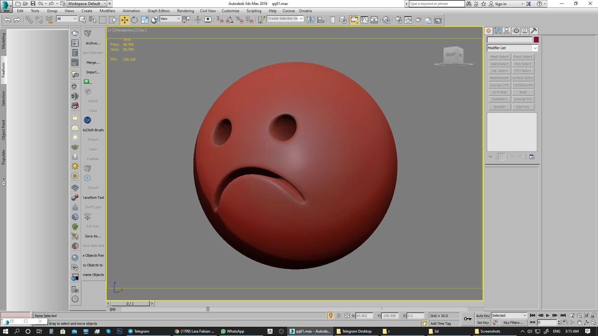 Emoji Frowning Face 3D model_15