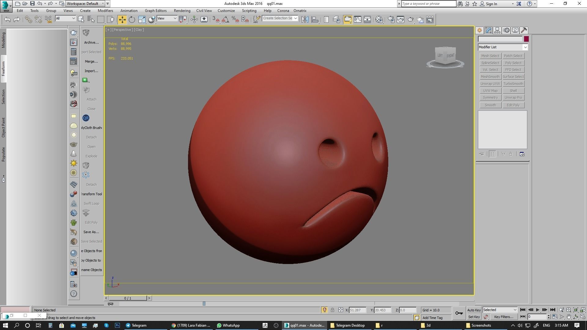 Emoji Frowning Face 3D model_17