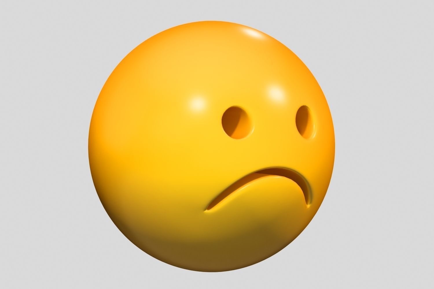 Emoji Frowning Face 3D model_1