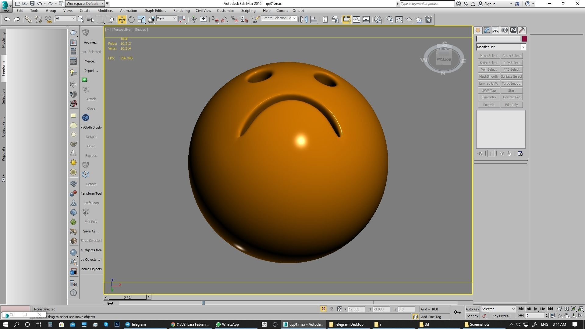 Emoji Frowning Face 3D model_10