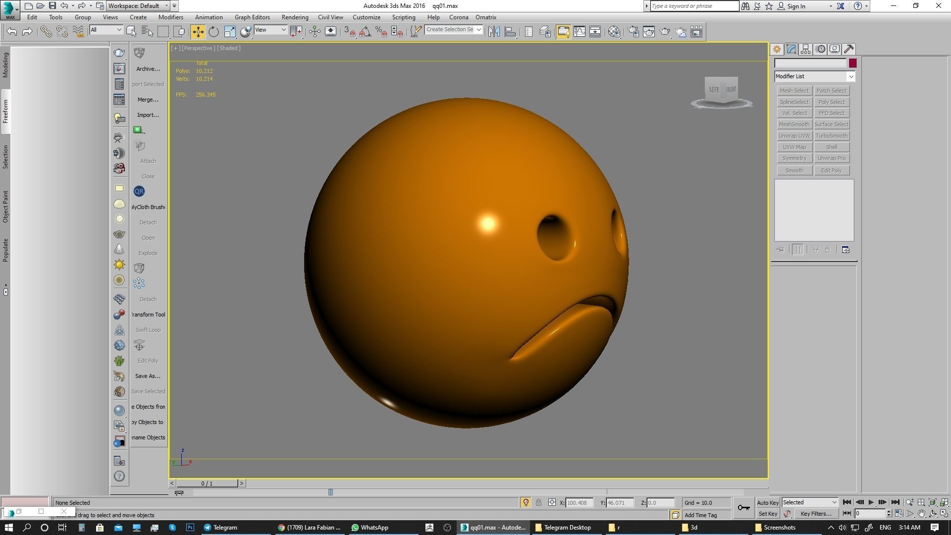 Emoji Frowning Face 3D model_8
