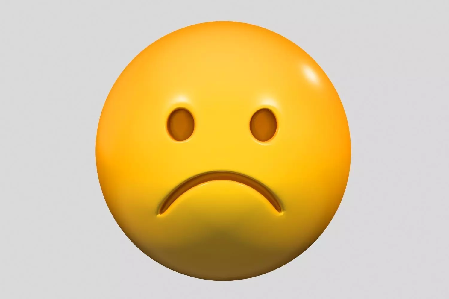 Emoji Frowning Face 3D model_0