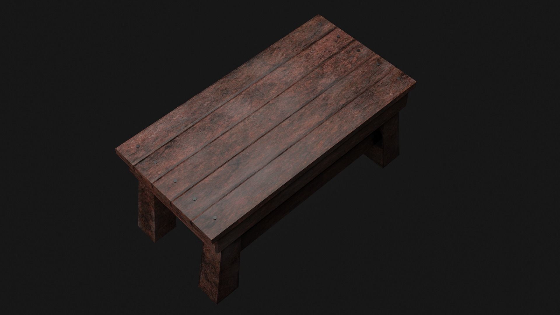 Wooden Table Low Poly Low-poly 3D model_5