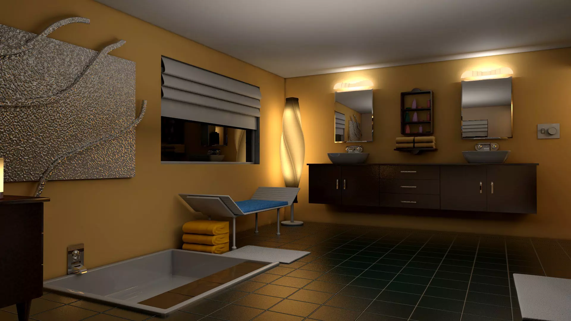 Bathroom floor plan of apartment 3D model