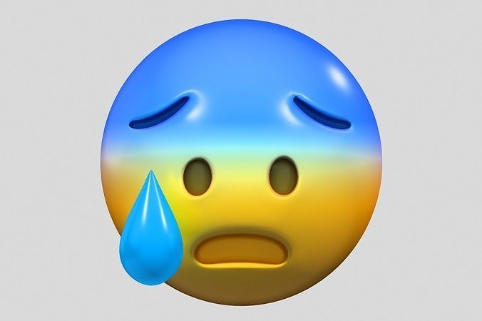 Emoji Fearful Face 3D model