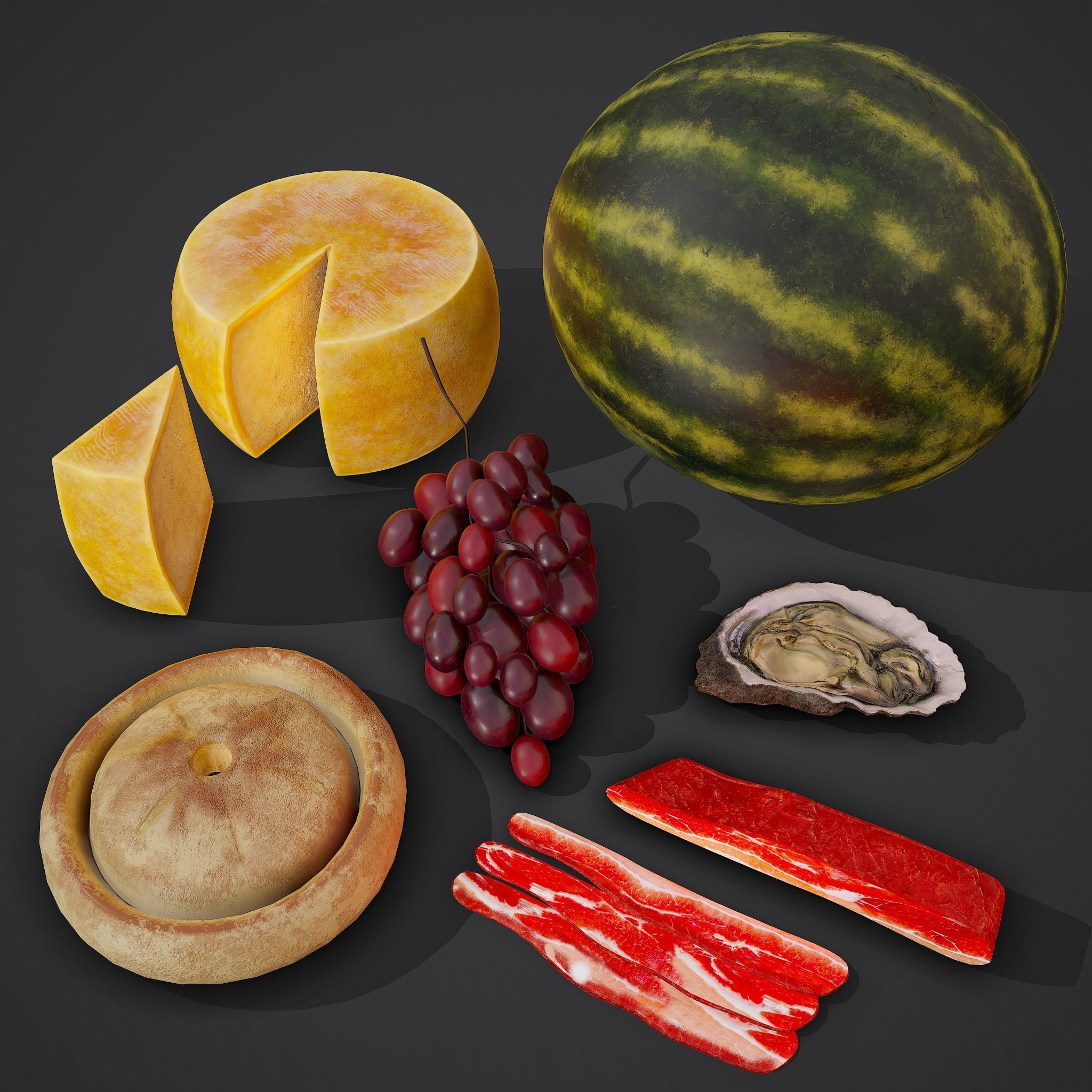 12 Medieval Food Props  3D Model Collection_37