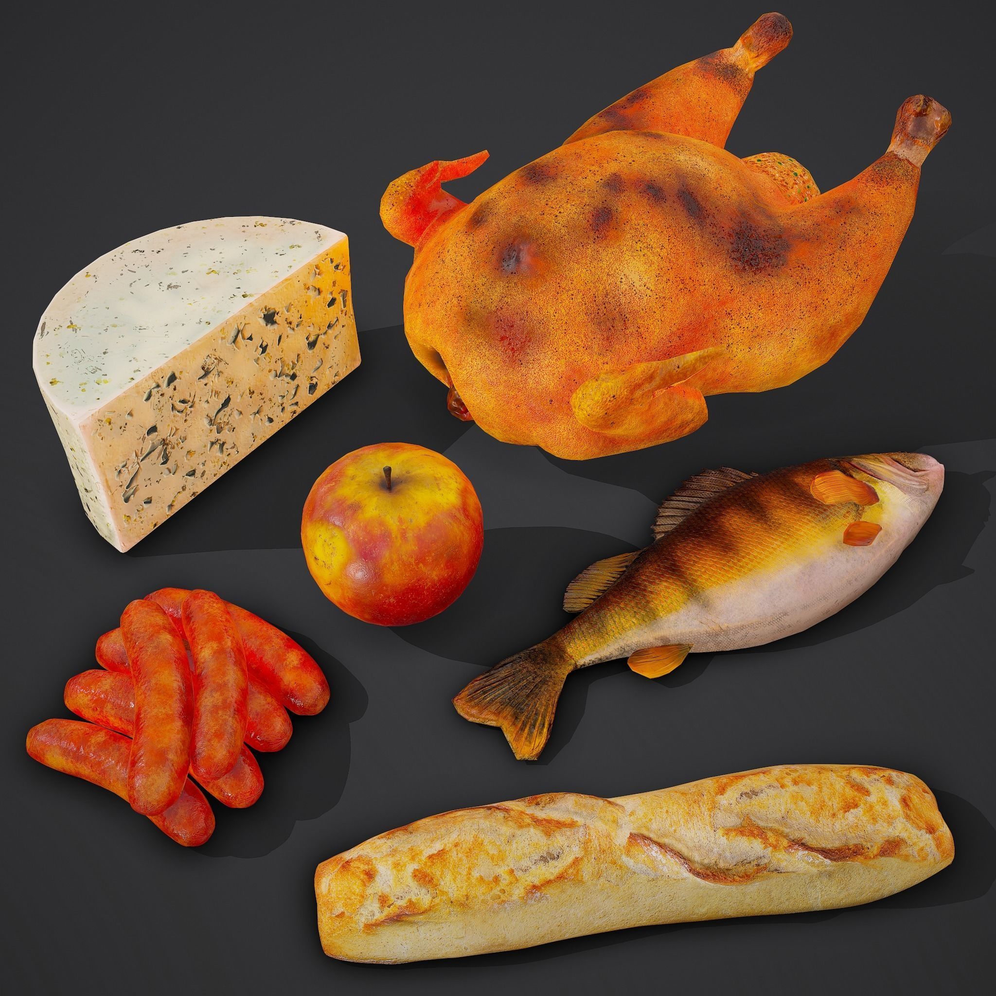 12 Medieval Food Props  3D Model Collection_23