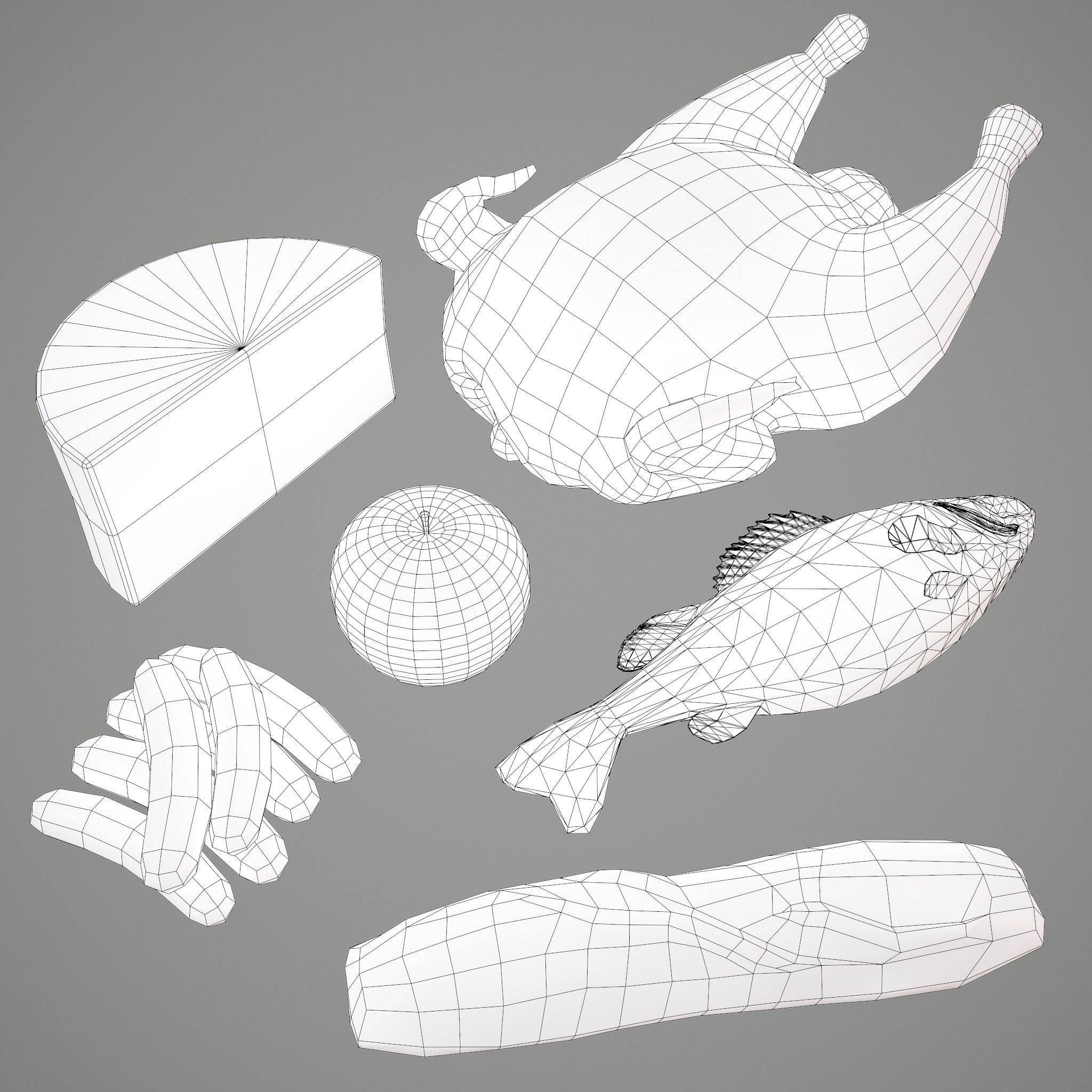 12 Medieval Food Props  3D Model Collection_67