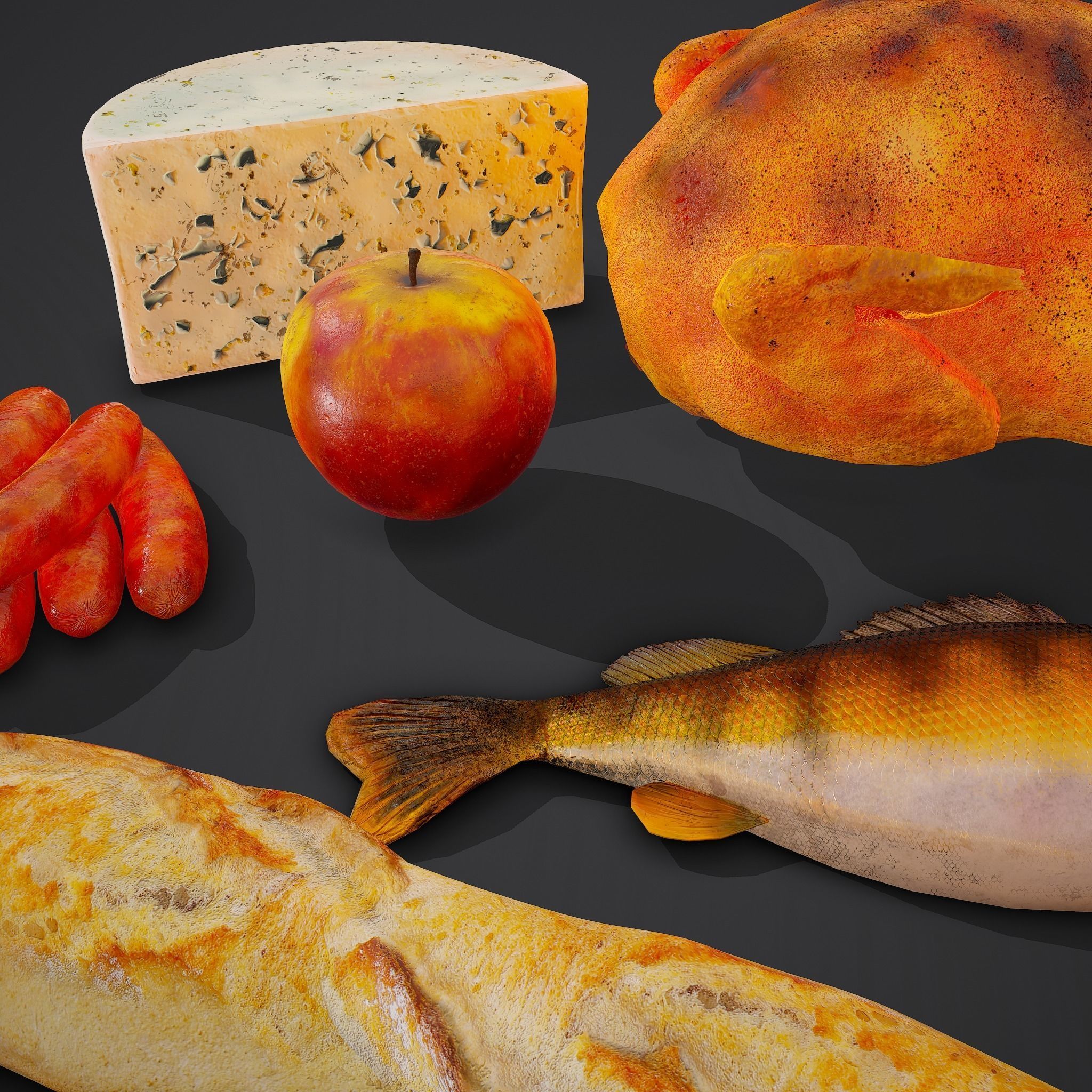 12 Medieval Food Props  3D Model Collection_32