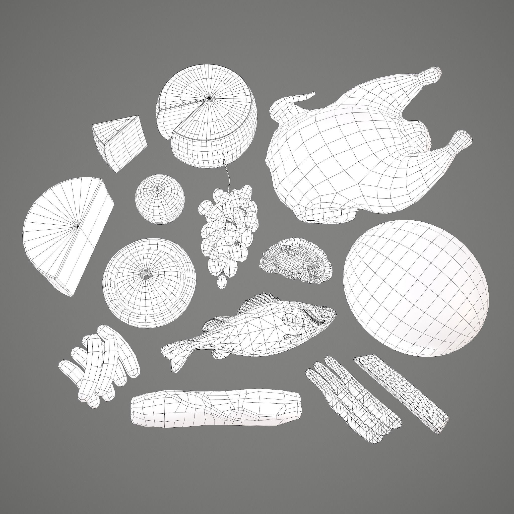 12 Medieval Food Props  3D Model Collection_75
