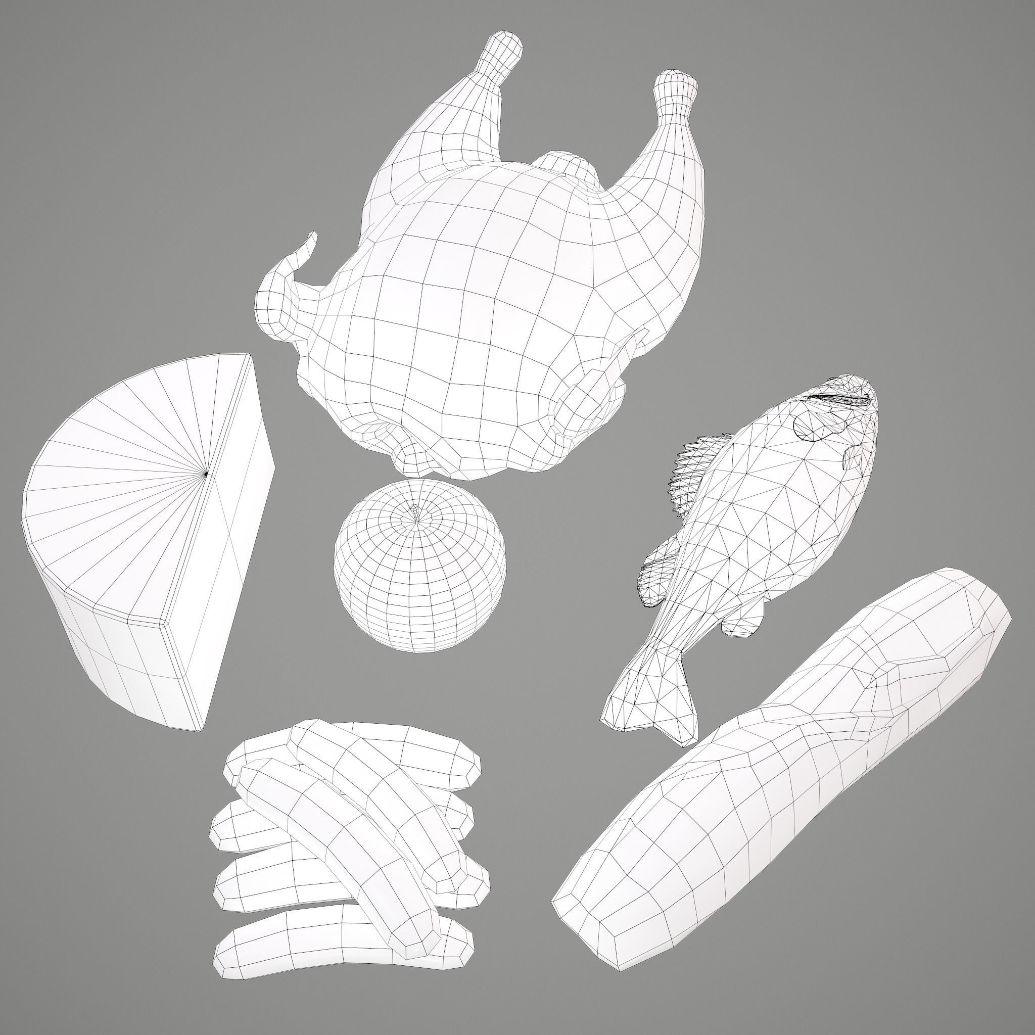 12 Medieval Food Props  3D Model Collection_69