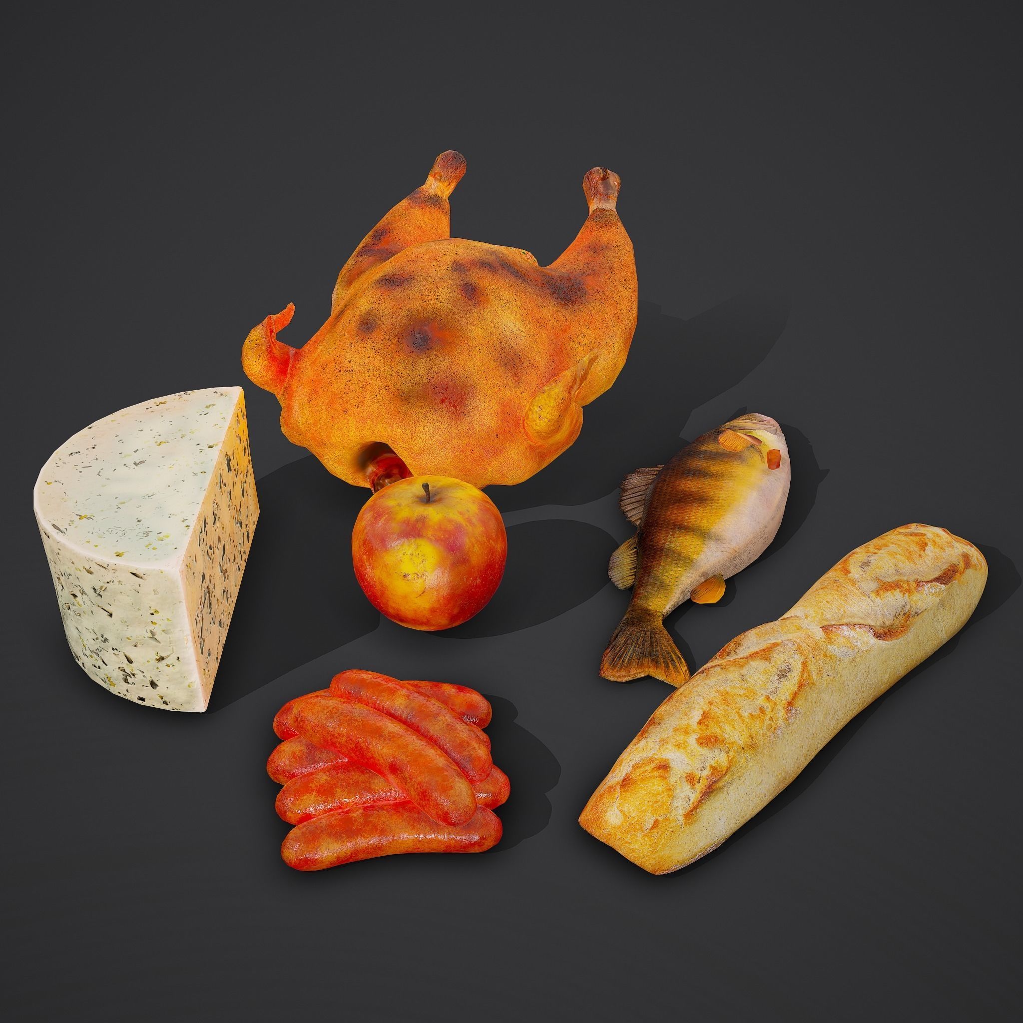 12 Medieval Food Props  3D Model Collection_24