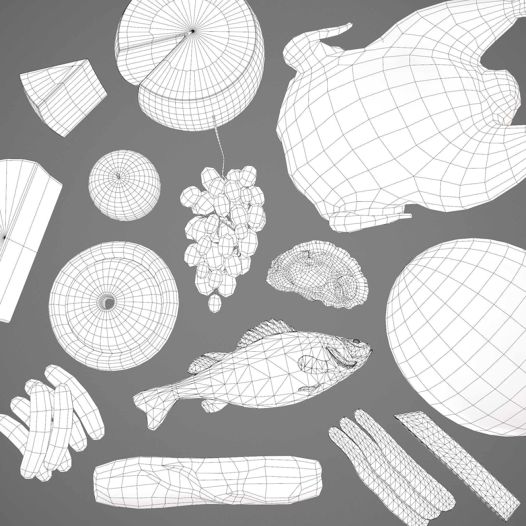 12 Medieval Food Props  3D Model Collection_76