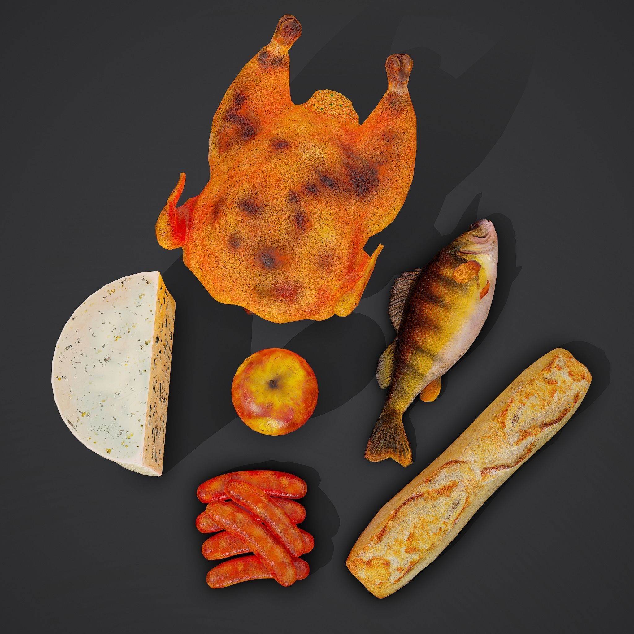 12 Medieval Food Props  3D Model Collection_28