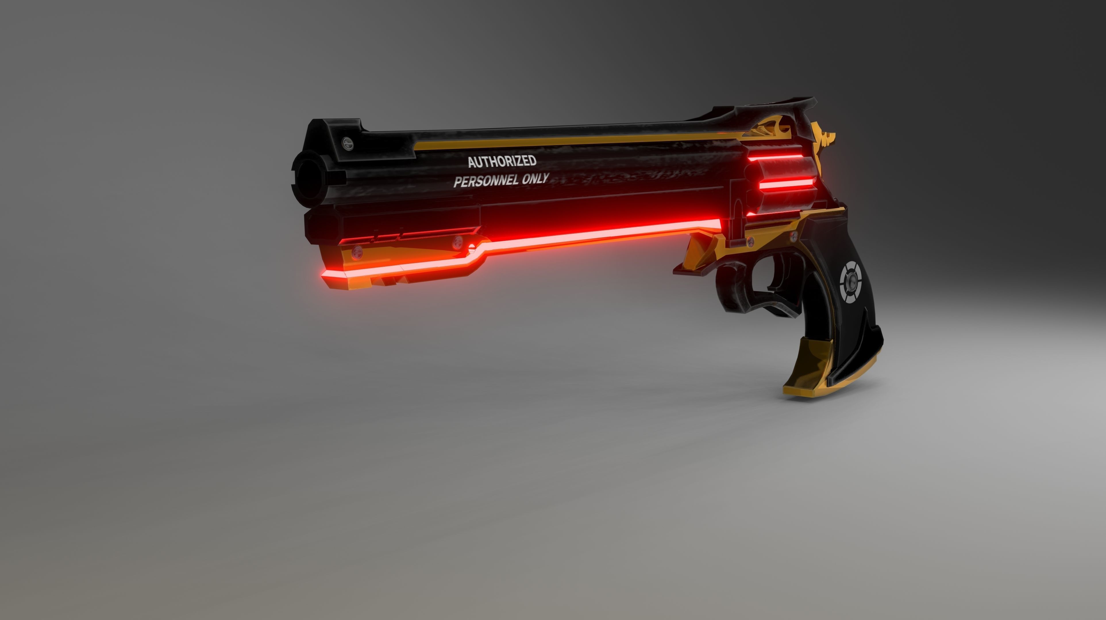 Sci-fi Pistol Magnum Weapon 3d Model Low-poly 3D model_3
