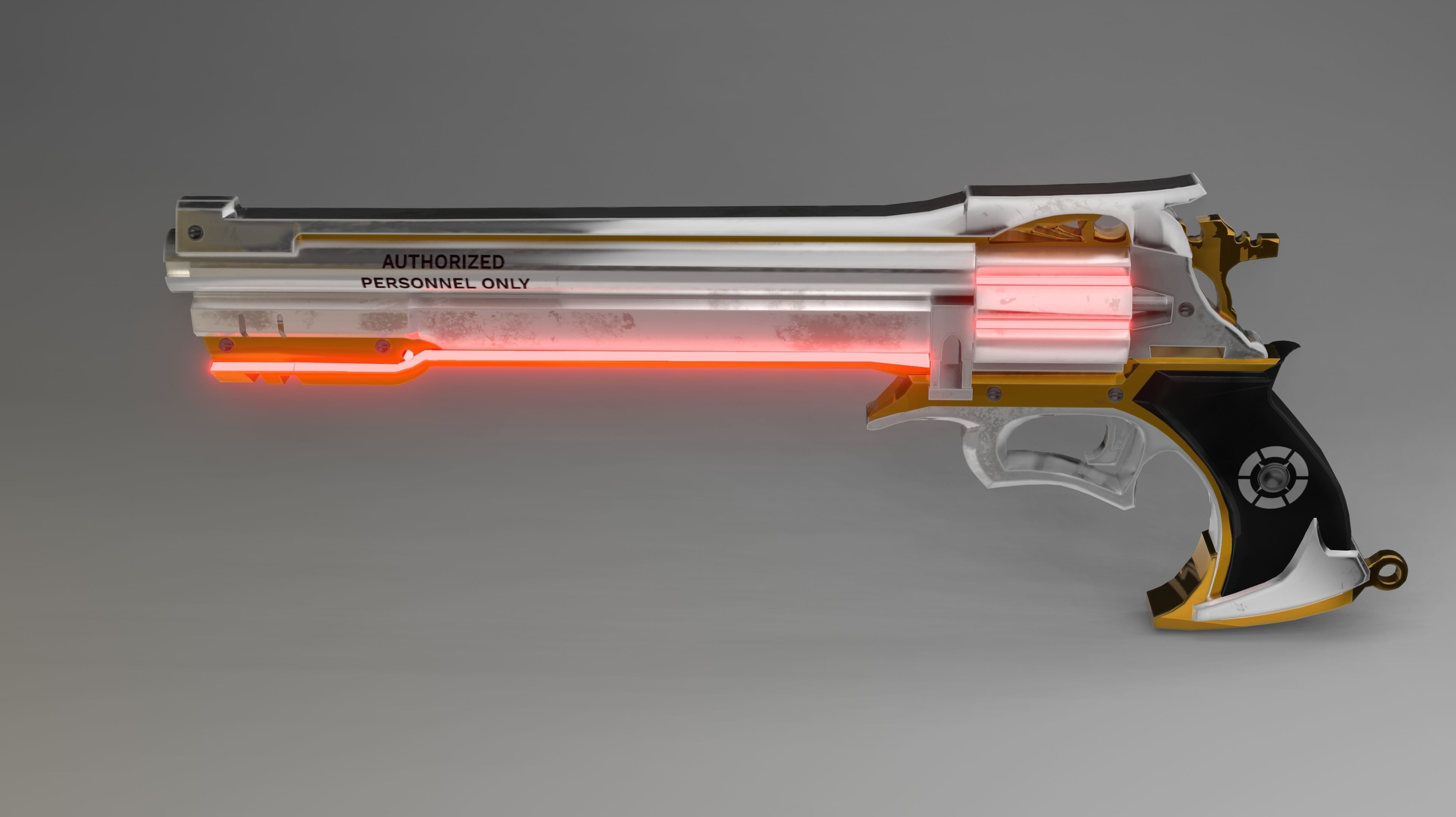 Sci-fi Pistol Magnum Weapon 3d Model Low-poly 3D model_7
