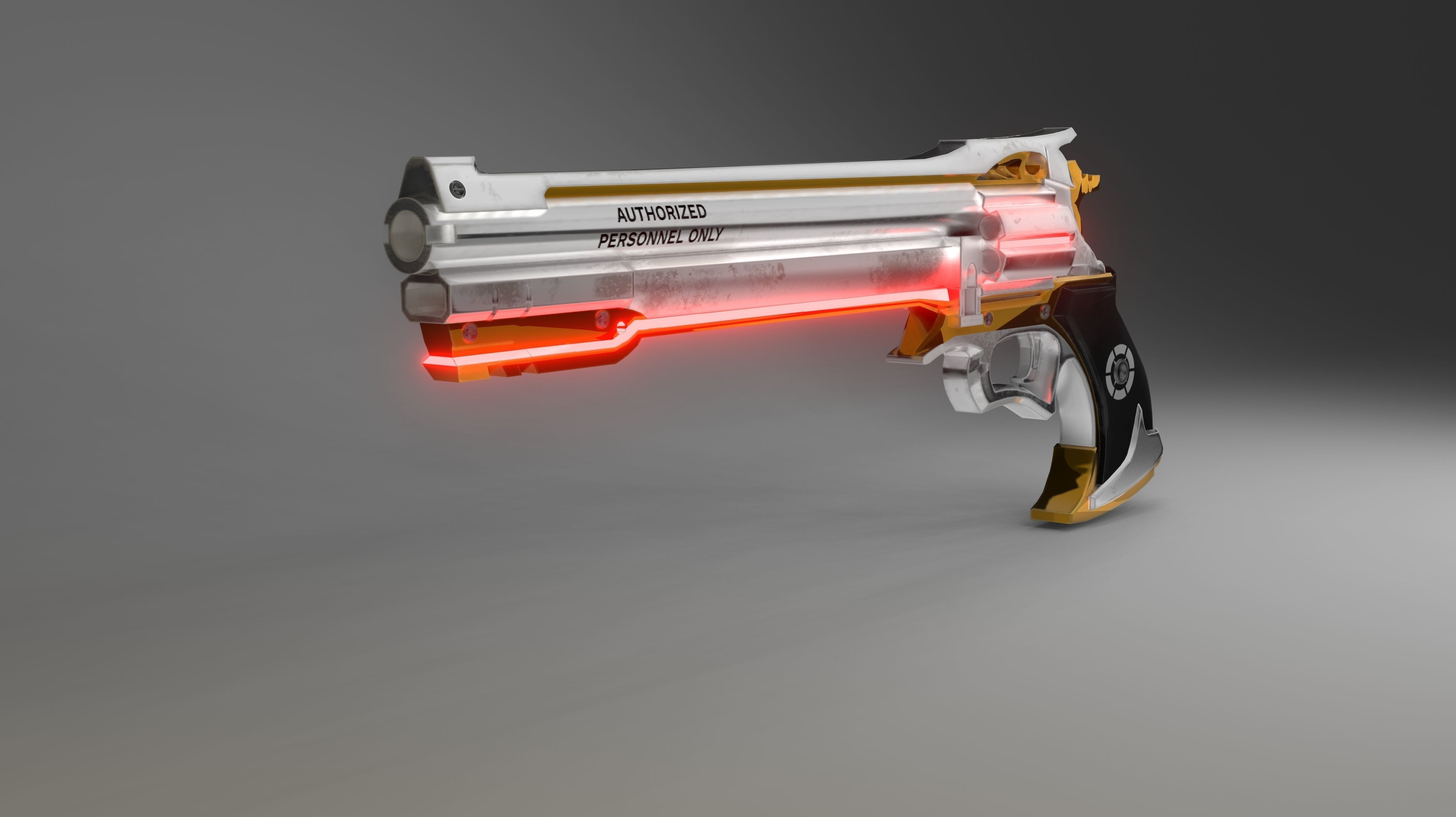 Sci-fi Pistol Magnum Weapon 3d Model Low-poly 3D model_6