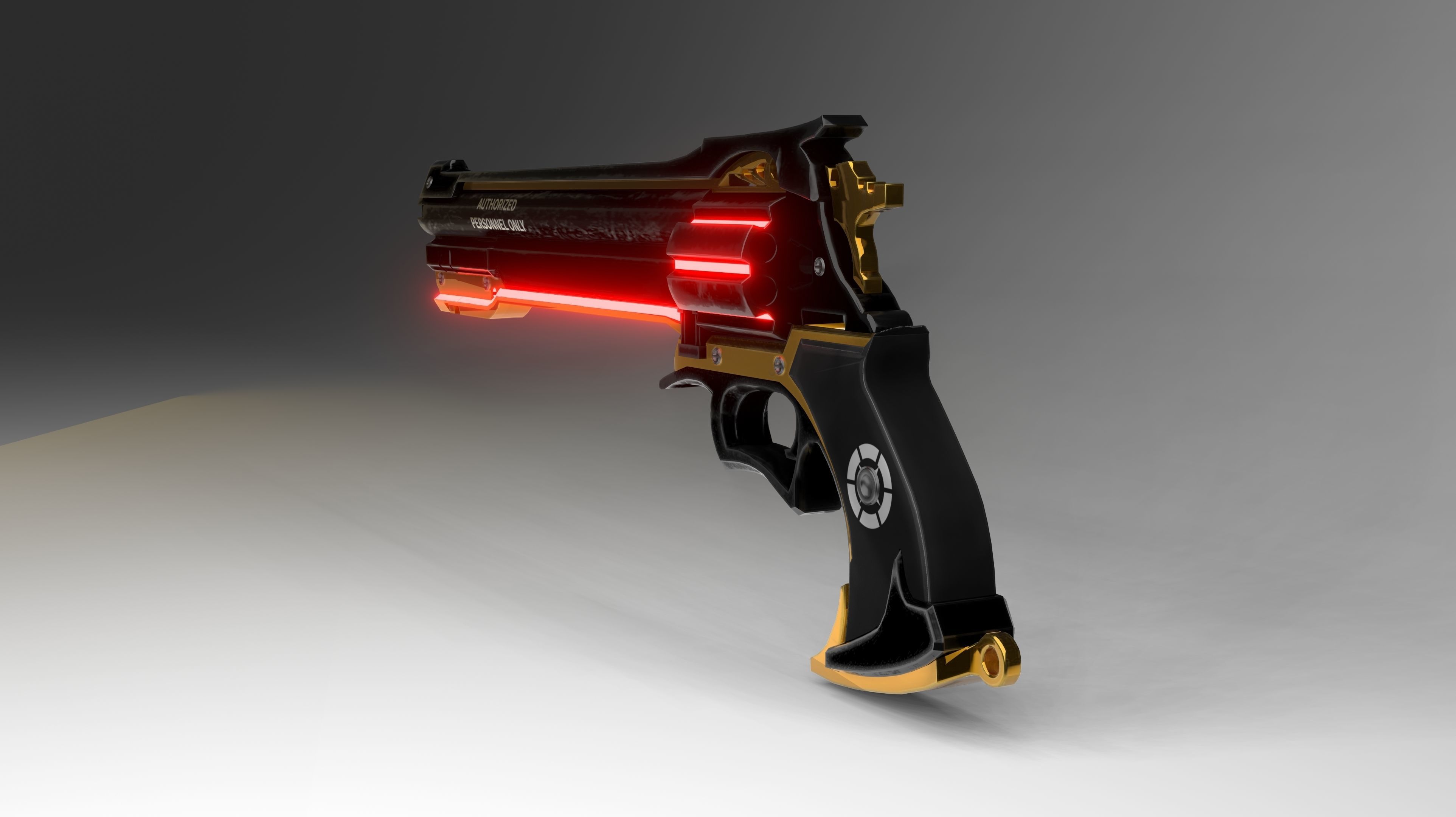 Sci-fi Pistol Magnum Weapon 3d Model Low-poly 3D model_2