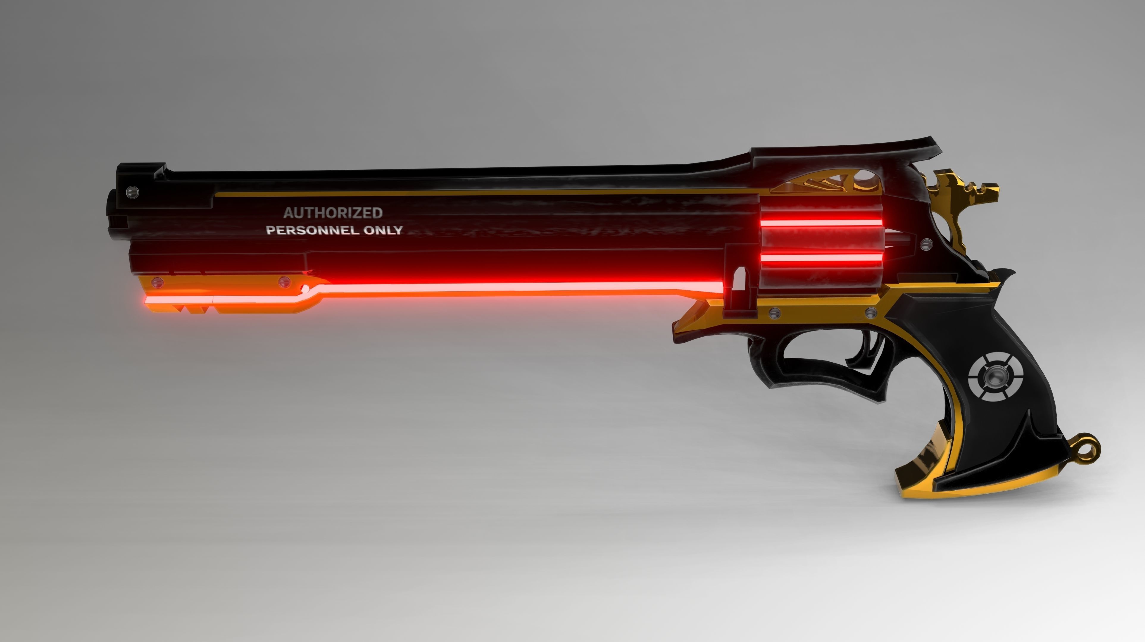 Sci-fi Pistol Magnum Weapon 3d Model Low-poly 3D model_4