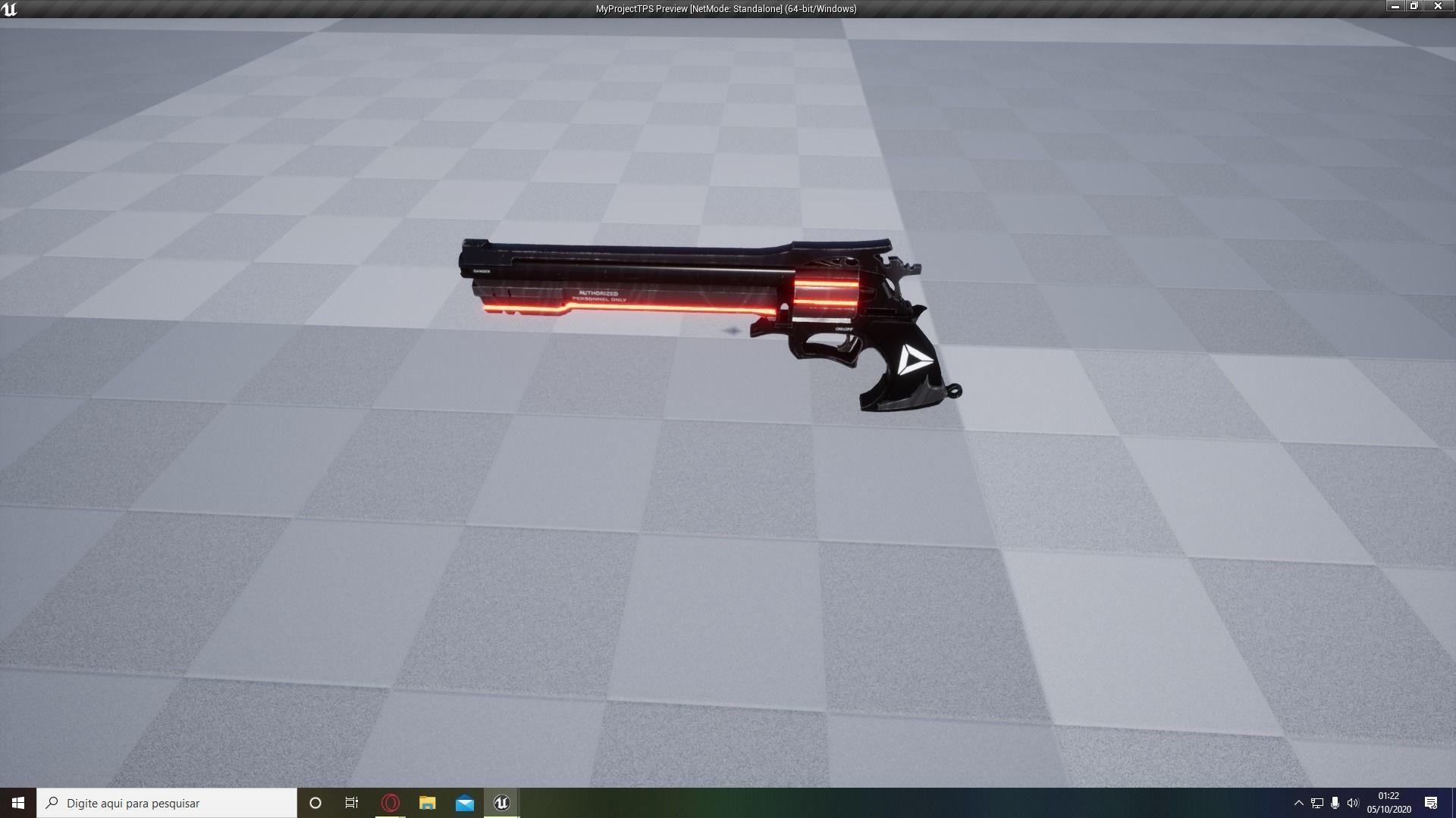 Sci-fi Pistol Magnum Weapon 3d Model Low-poly 3D model_1