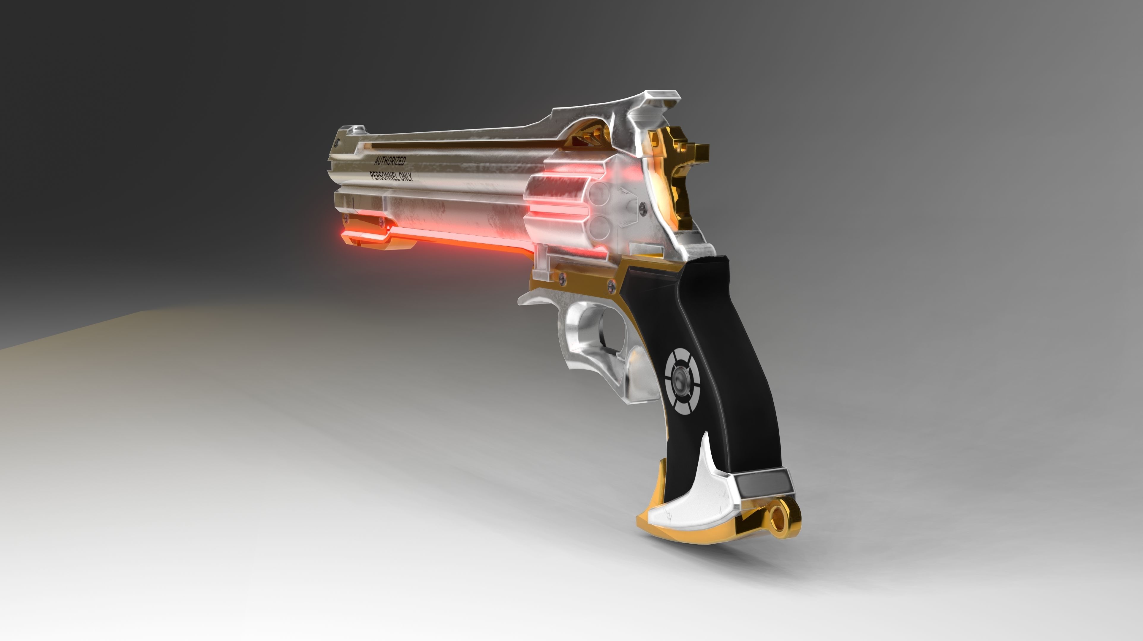 Sci-fi Pistol Magnum Weapon 3d Model Low-poly 3D model_5