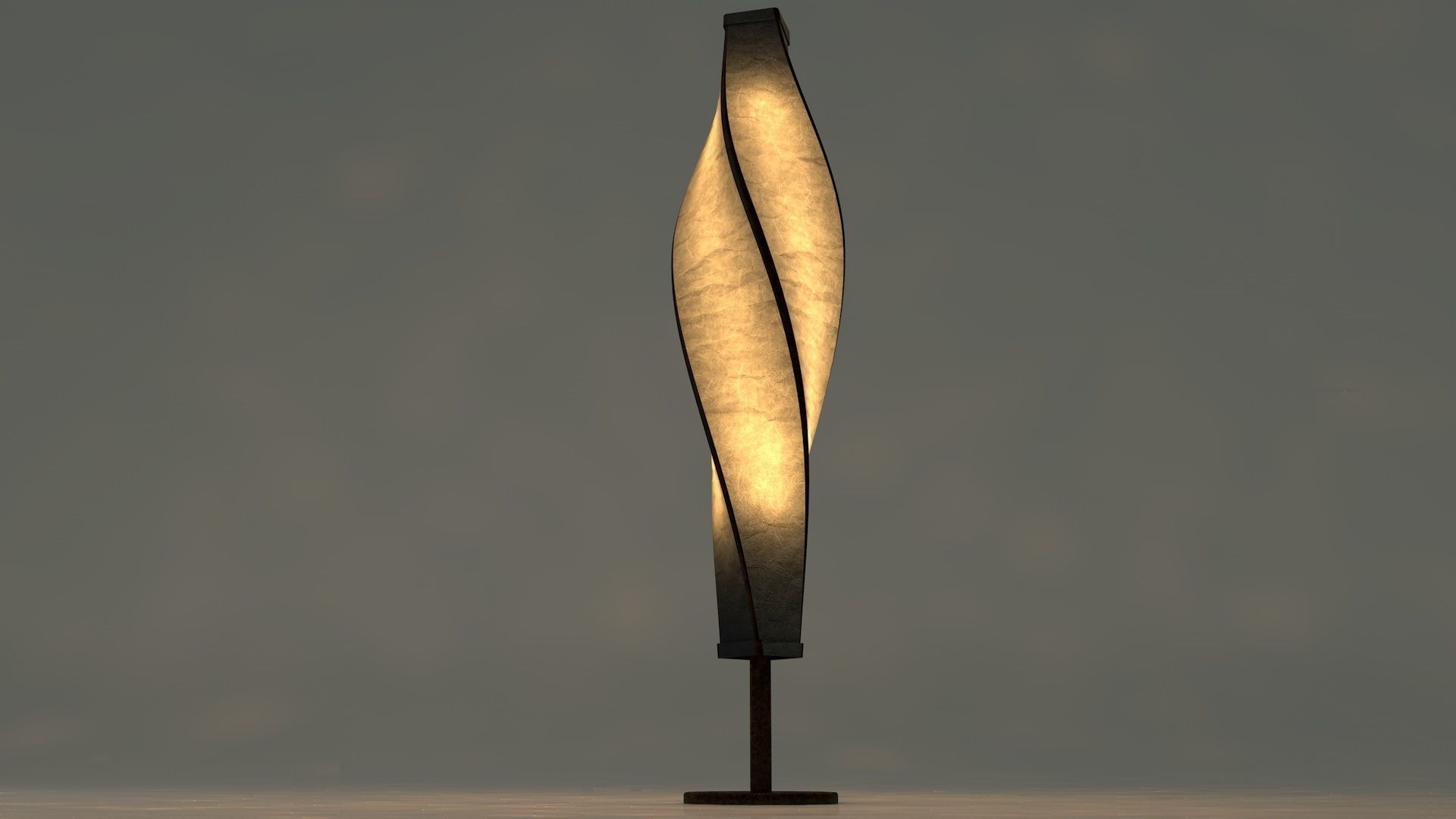 Paper Twist Lamp 3D model_2