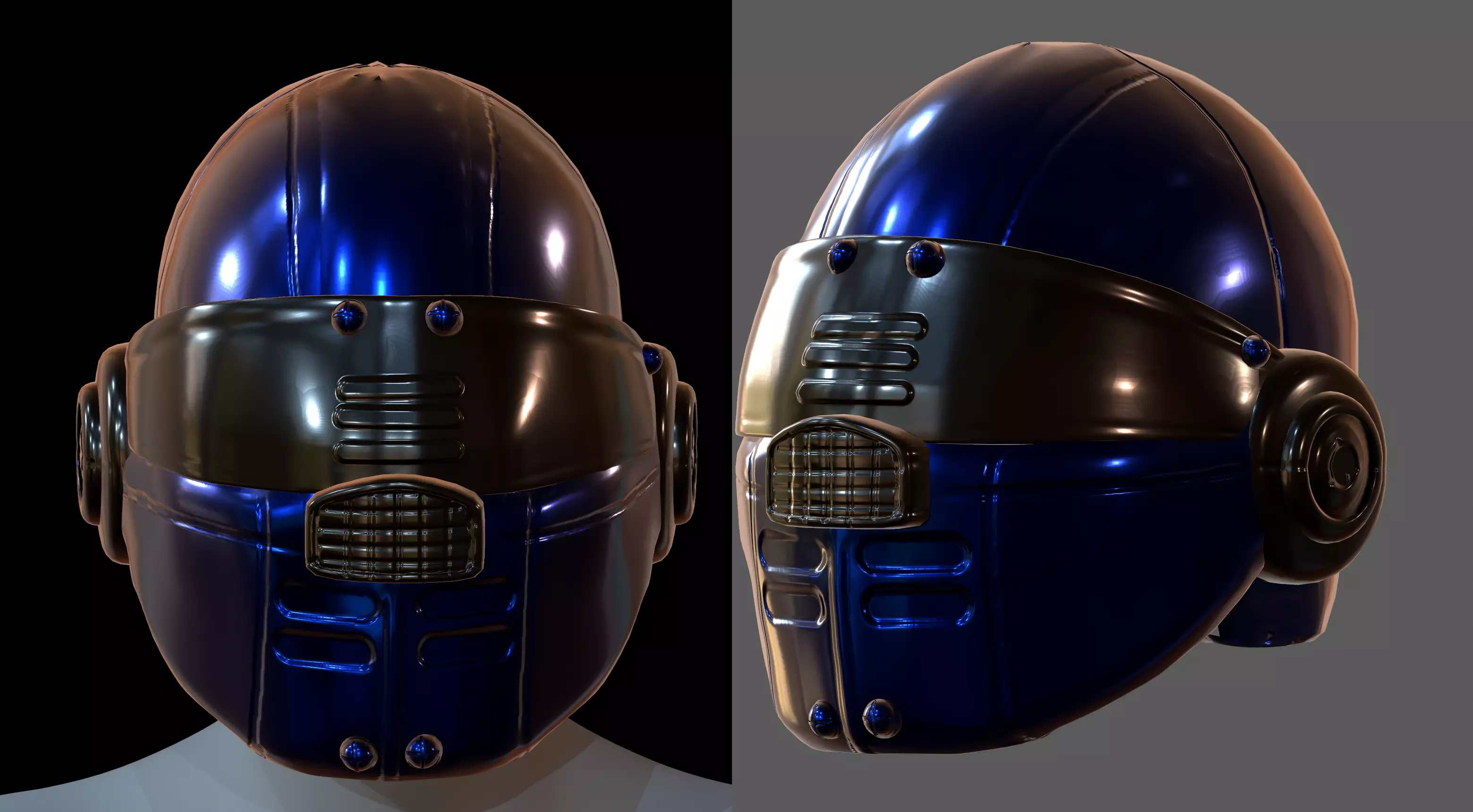 Gas mask helmet 3d model scifi Low-poly Low-poly 3D model