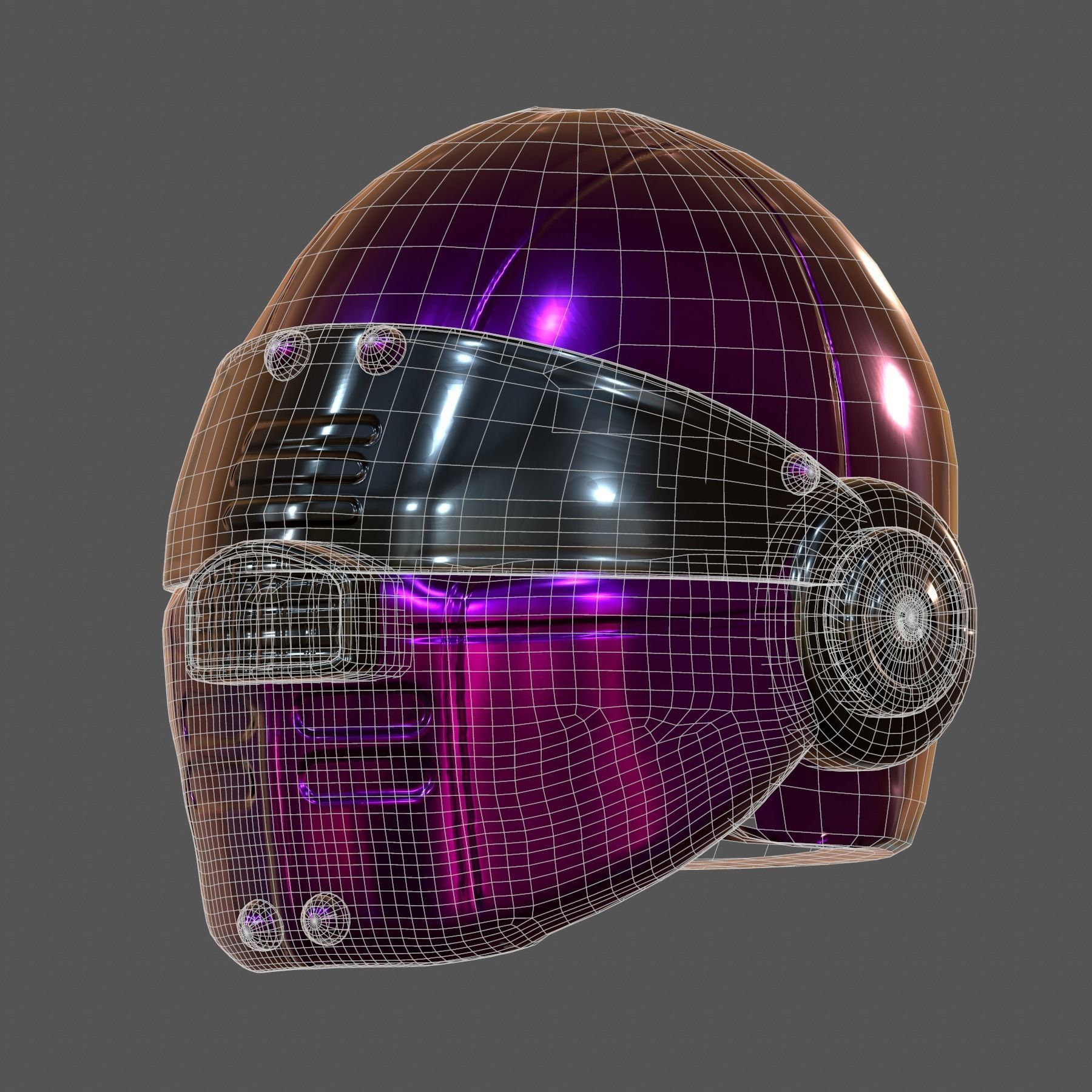 Helmet plastic mask protection 3D model Low-poly 3D model_7