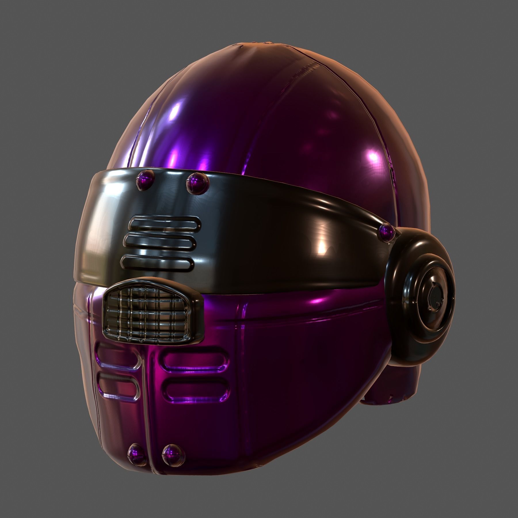 Helmet plastic mask protection 3D model Low-poly 3D model_3