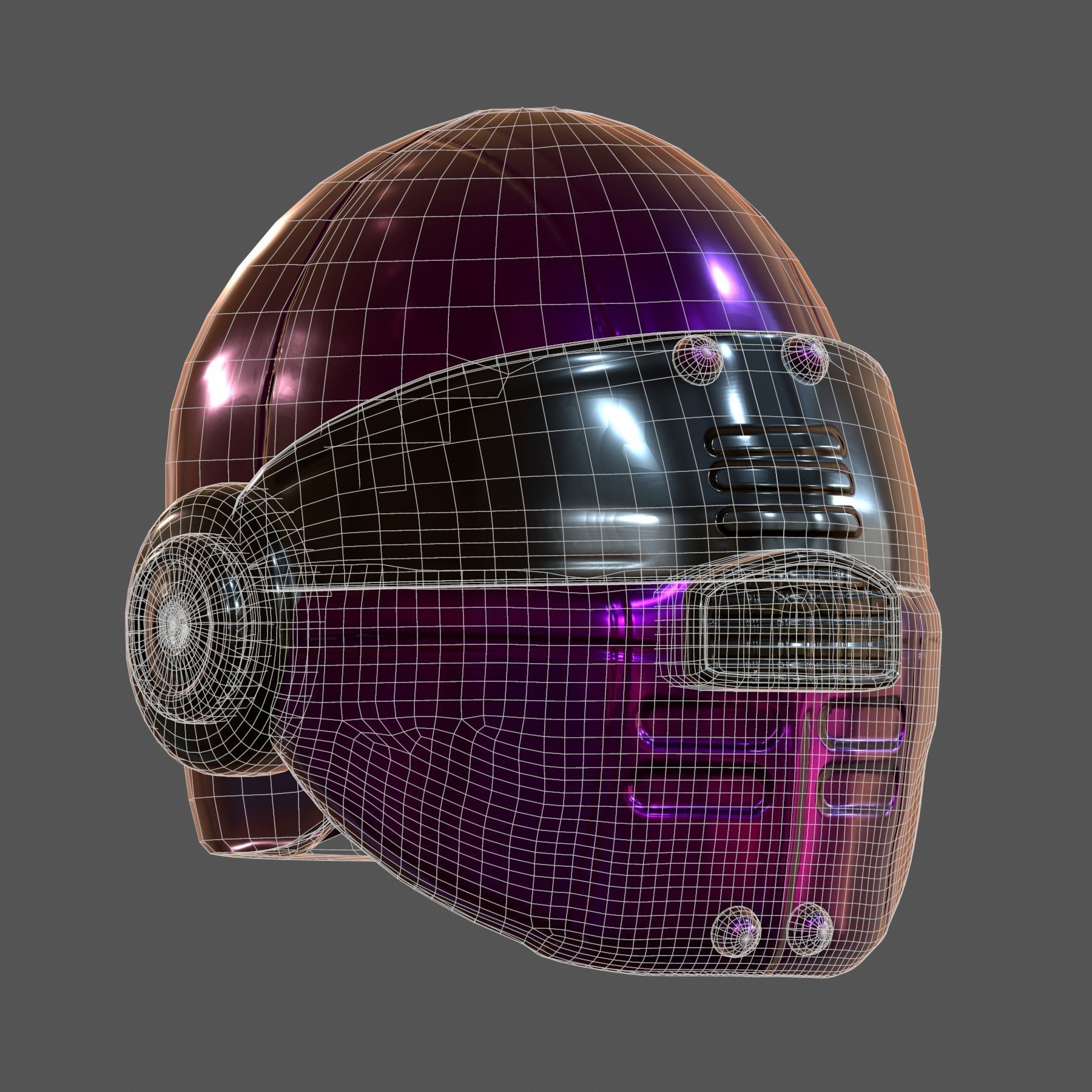 Helmet plastic mask protection 3D model Low-poly 3D model_8