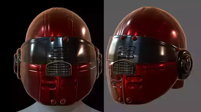 Gas mask helmet 3d model scifi Low-poly 