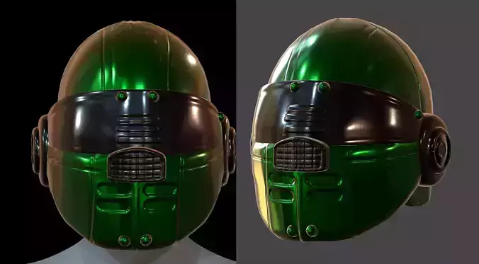 Helmet plastic  ball shaped Low-poly 3D model