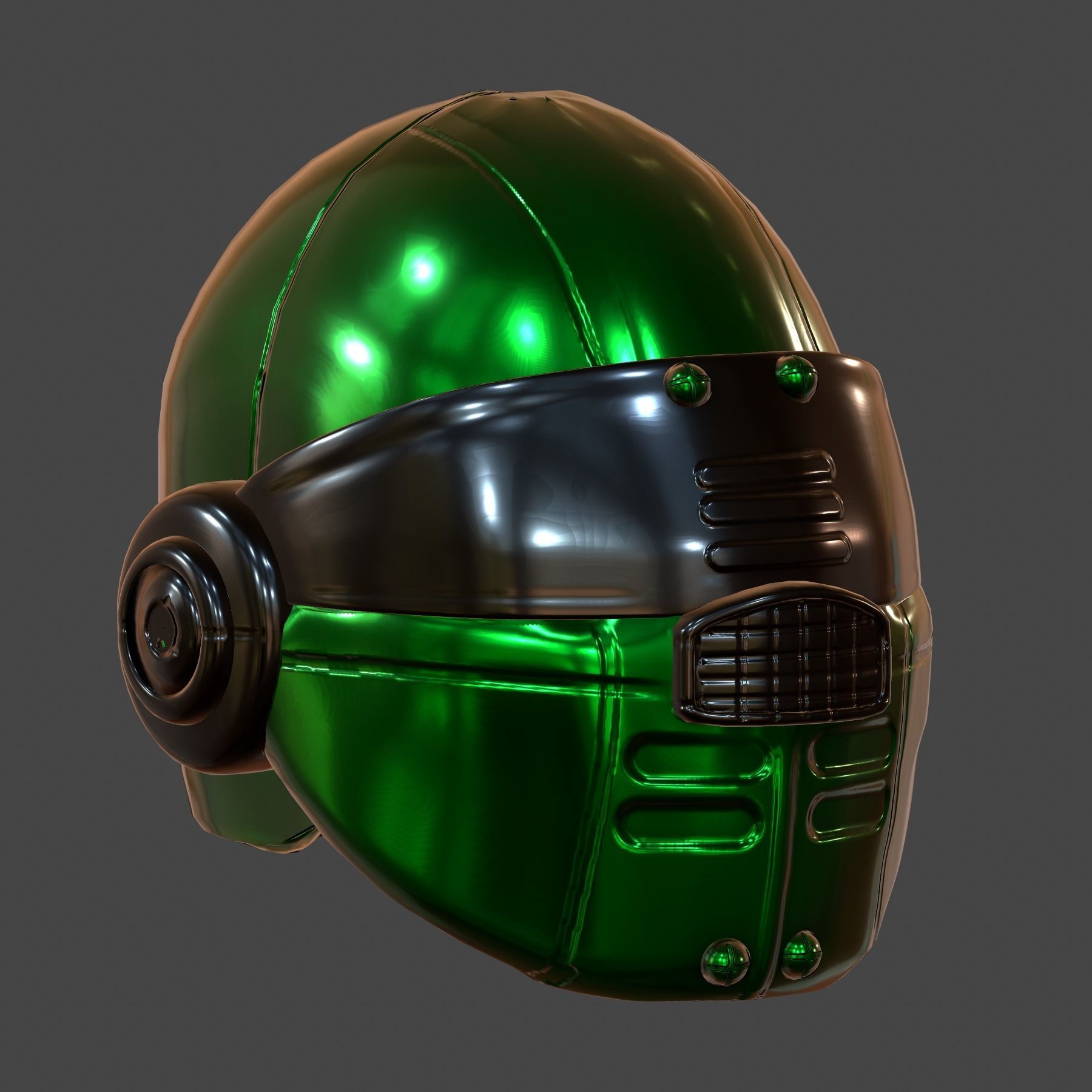 Helmet plastic ball shaped Low-poly 3D model Low-poly 3D model_3