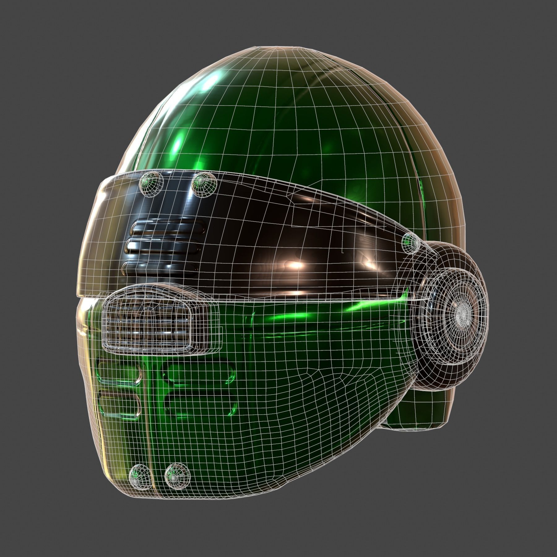 Helmet plastic ball shaped Low-poly 3D model Low-poly 3D model_6