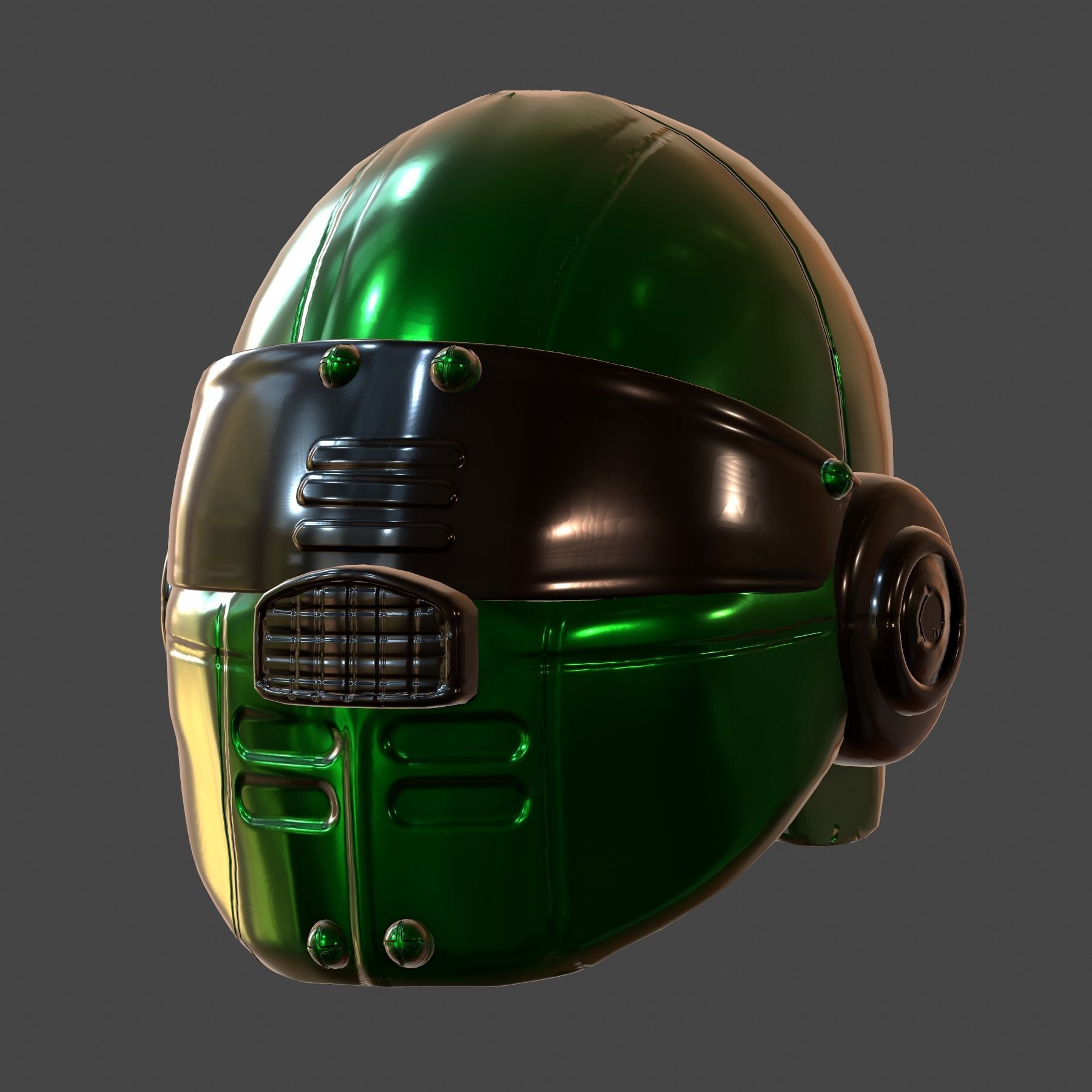 Helmet plastic ball shaped Low-poly 3D model Low-poly 3D model_4