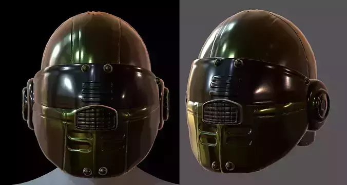 Helmet plastic mask Low-poly 3D model