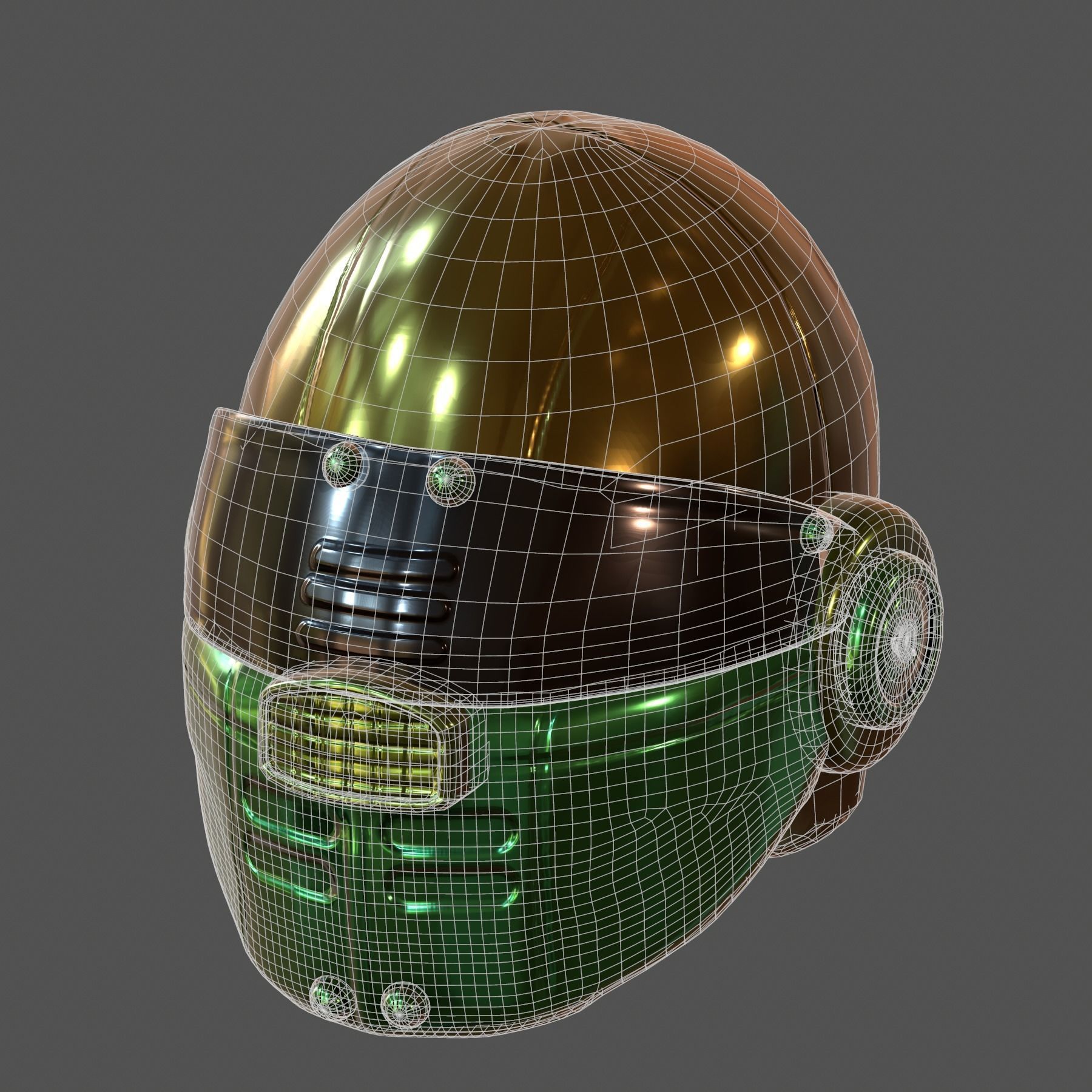 Helmet plastic mask Low-poly 3D model Low-poly 3D model_6