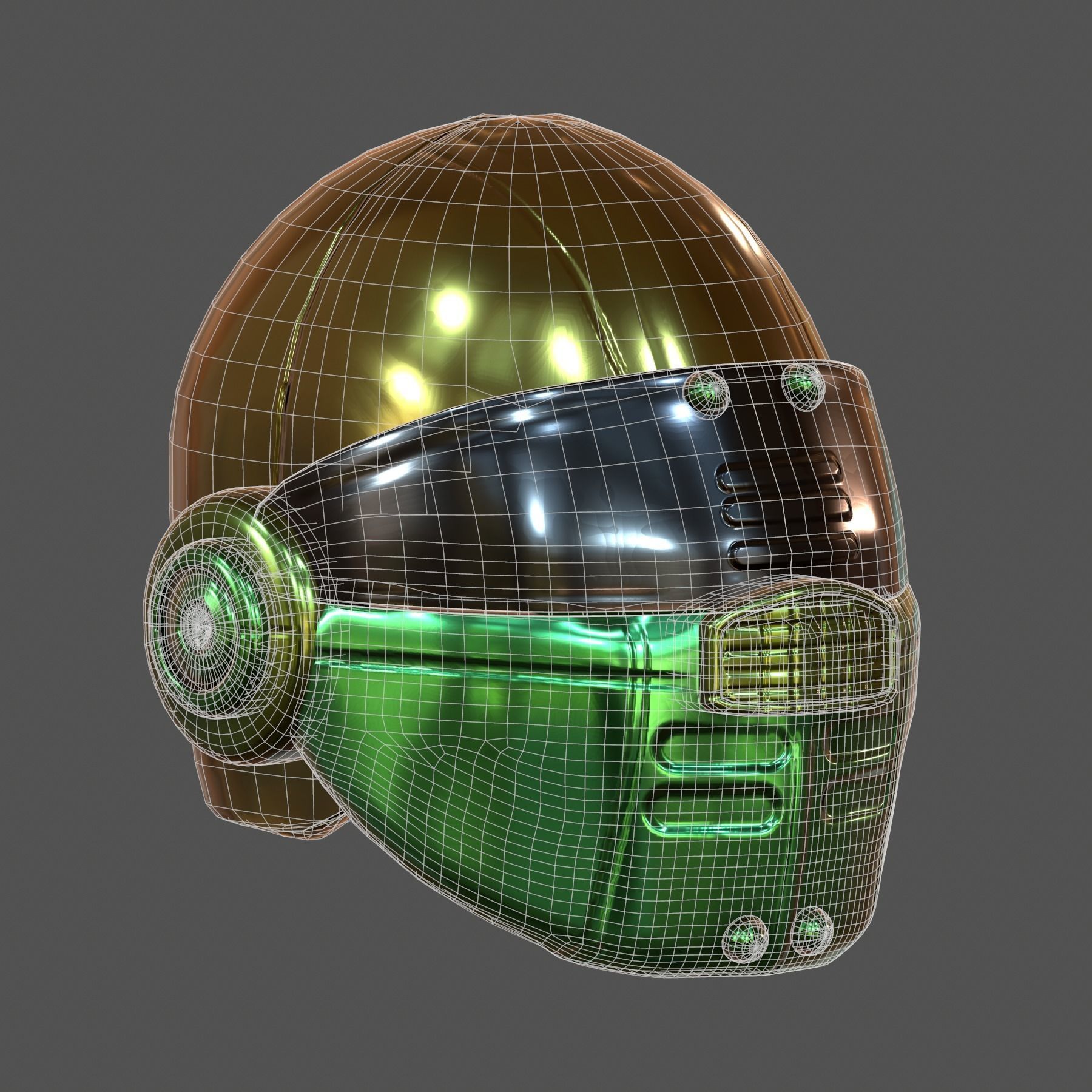 Helmet plastic mask Low-poly 3D model Low-poly 3D model_5