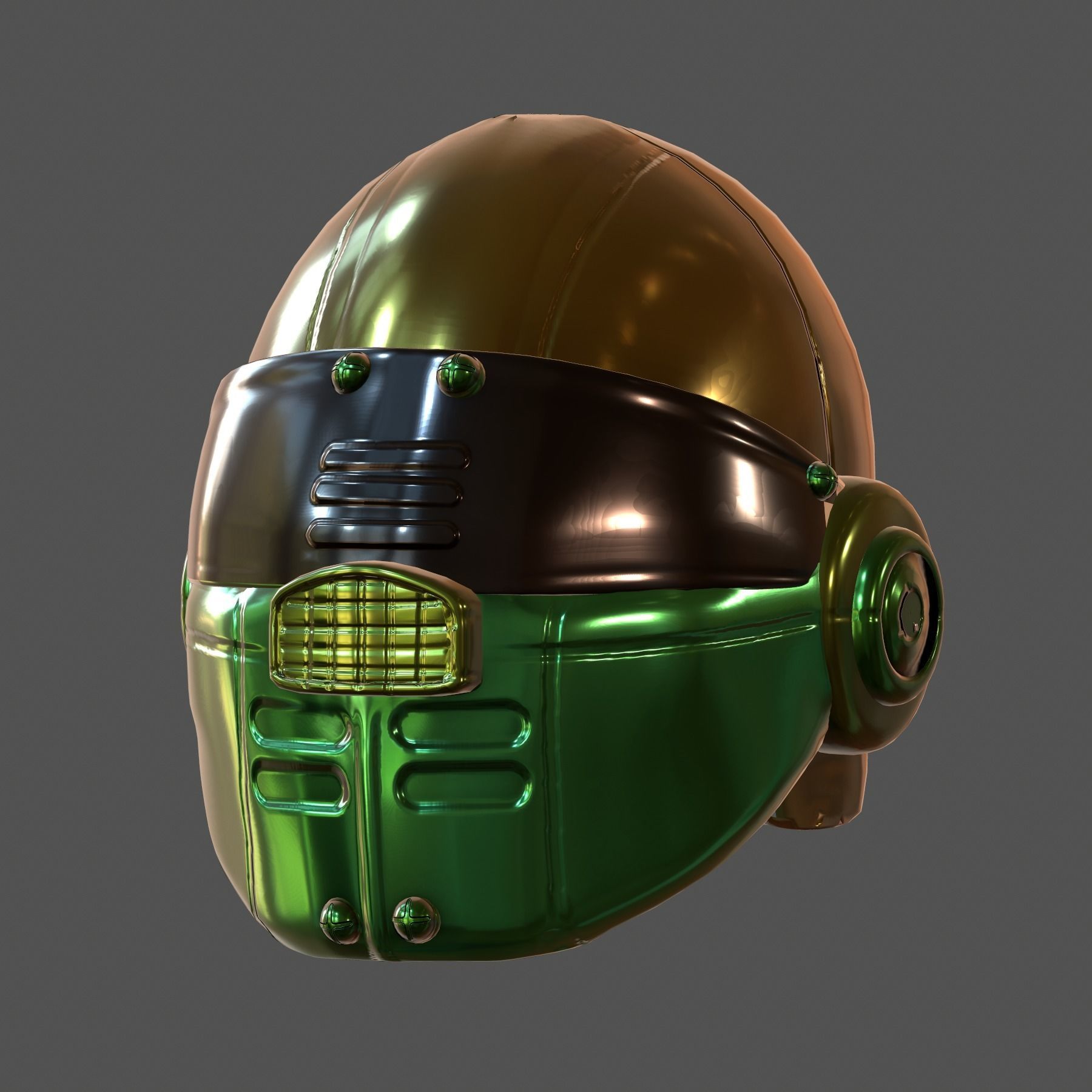 Helmet plastic mask Low-poly 3D model Low-poly 3D model_3