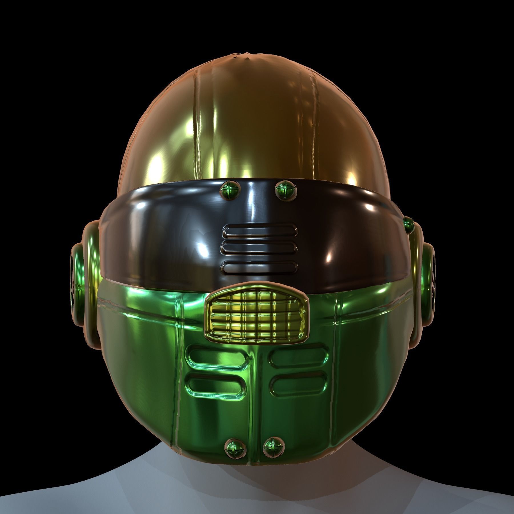 Helmet plastic mask Low-poly 3D model Low-poly 3D model_1