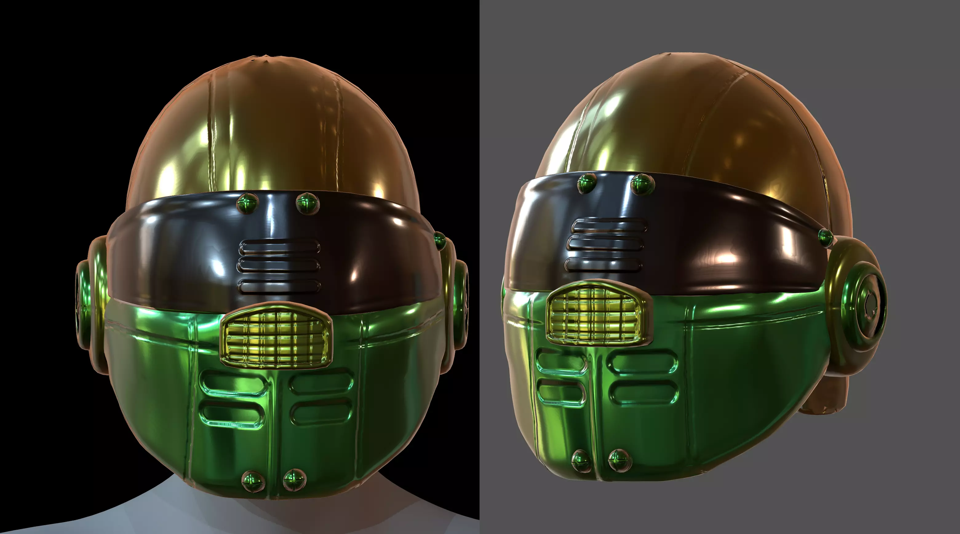 Helmet plastic mask Low-poly 3D model Low-poly 3D model_0