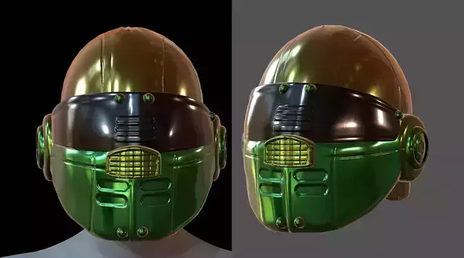 Helmet plastic mask Low-poly 3D model