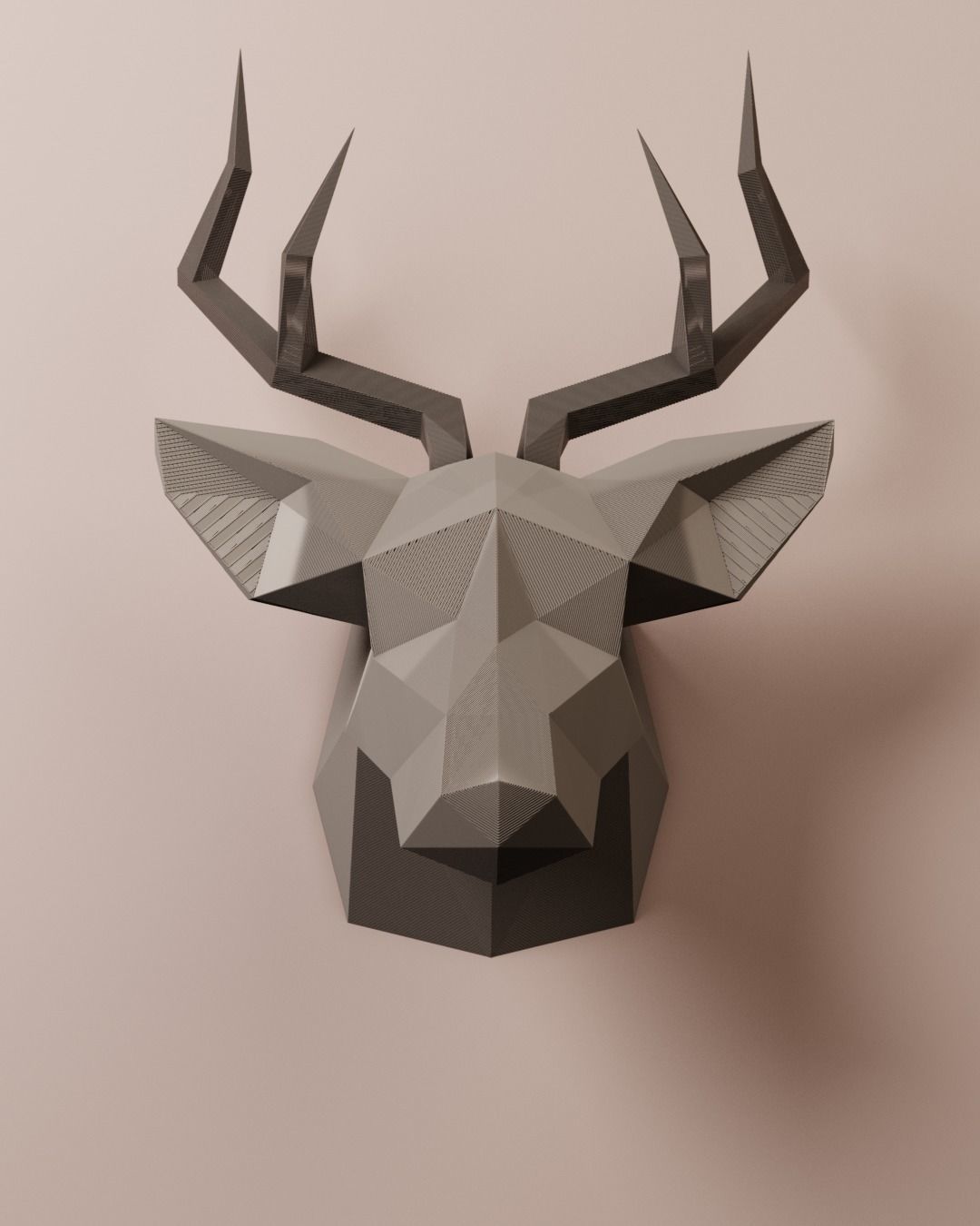 Hanging Deer Head Low Poly 3D print model_3