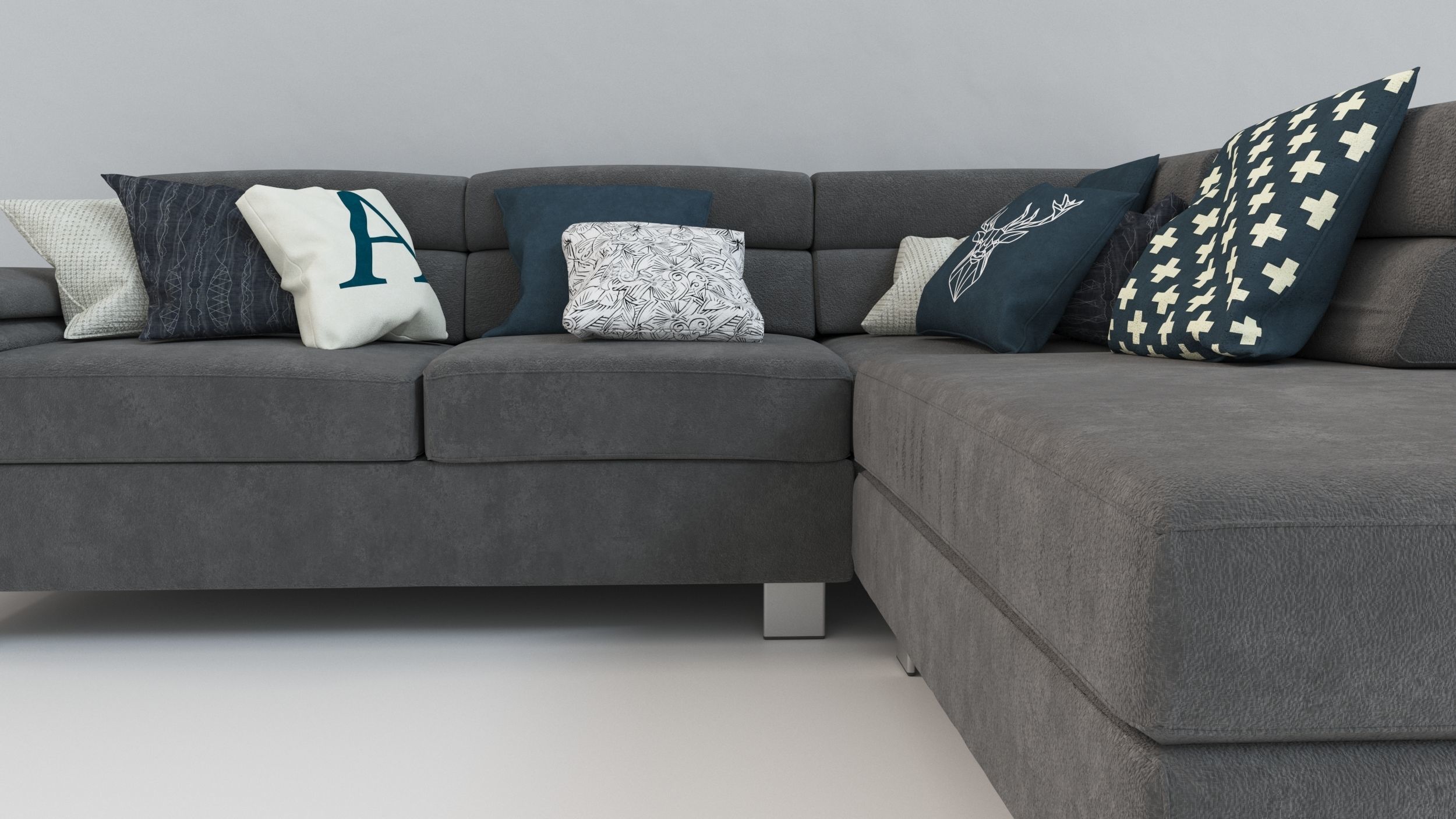 Sofa Ashley Low-poly 3D model_3